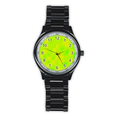 Simple Yellow And Green Stainless Steel Round Watch by Valentinaart