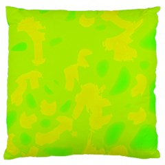 Simple Yellow And Green Large Flano Cushion Case (two Sides) by Valentinaart