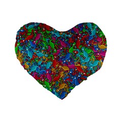 Lizards Standard 16  Premium Heart Shape Cushions by Valentinaart