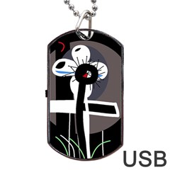 Dark Dog Tag Usb Flash (one Side) by Valentinaart