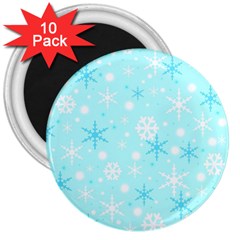 Blue Xmas Pattern 3  Magnets (10 Pack)  by Valentinaart