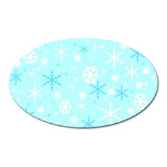 Blue Xmas Pattern Oval Magnet by Valentinaart