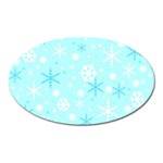 Blue Xmas pattern Oval Magnet Front