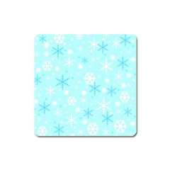 Blue Xmas Pattern Square Magnet by Valentinaart