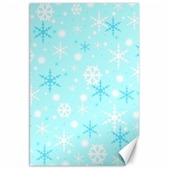 Blue Xmas Pattern Canvas 24  X 36  by Valentinaart