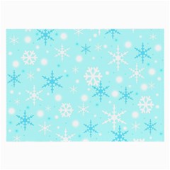 Blue Xmas Pattern Large Glasses Cloth (2-side) by Valentinaart