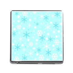 Blue Xmas Pattern Memory Card Reader (square) by Valentinaart