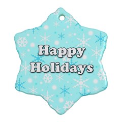 Happy Holidays Blue Pattern Ornament (snowflake)  by Valentinaart