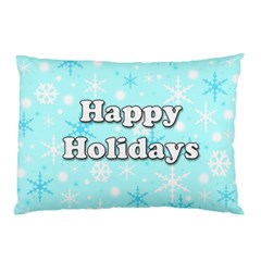 Happy Holidays Blue Pattern Pillow Case (two Sides) by Valentinaart