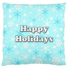 Happy Holidays Blue Pattern Standard Flano Cushion Case (two Sides) by Valentinaart