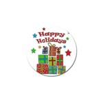 Happy Holidays - gifts and stars Golf Ball Marker Front