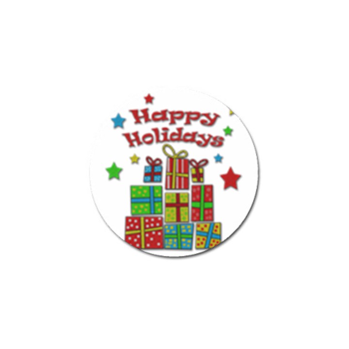 Happy Holidays - gifts and stars Golf Ball Marker