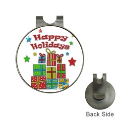 Happy Holidays - Gifts And Stars Hat Clips With Golf Markers by Valentinaart