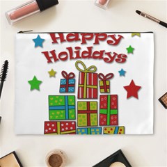 Happy Holidays - Gifts And Stars Cosmetic Bag (xl) by Valentinaart