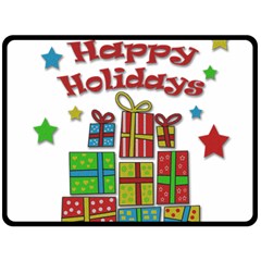 Happy Holidays - Gifts And Stars Double Sided Fleece Blanket (large)  by Valentinaart