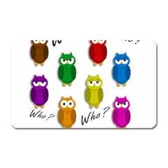 Cute Owls - Who? Magnet (rectangular) by Valentinaart