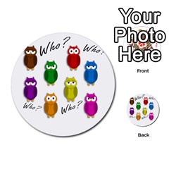 Cute Owls - Who? Multi-purpose Cards (round)  by Valentinaart