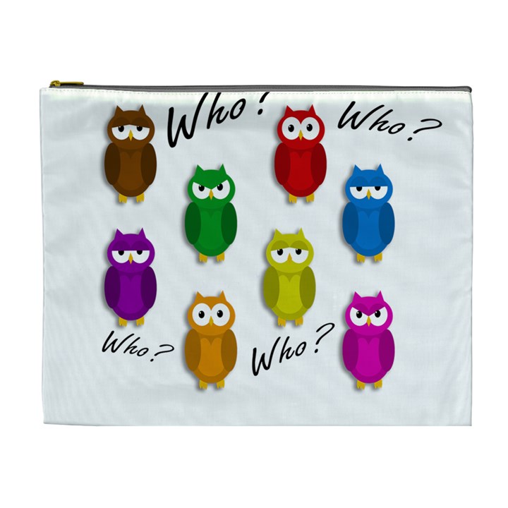 Cute owls - Who? Cosmetic Bag (XL)