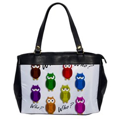 Cute Owls - Who? Office Handbags by Valentinaart