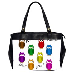 Cute Owls - Who? Office Handbags (2 Sides)  by Valentinaart