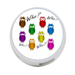 Cute Owls - Who? 4-port Usb Hub (one Side) by Valentinaart