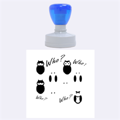 Cute Owls - Who? Rubber Round Stamps (large) by Valentinaart