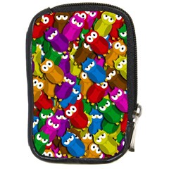 Cute Owls Mess Compact Camera Cases by Valentinaart