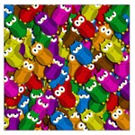 Cute owls mess Large Satin Scarf (Square) Front