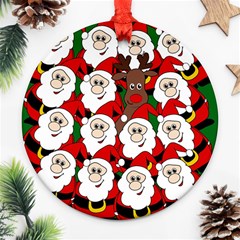 Did You See Rudolph? Round Ornament (two Sides)  by Valentinaart