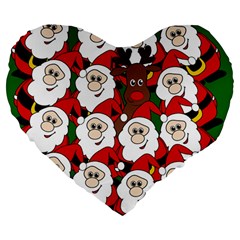 Did You See Rudolph? Large 19  Premium Flano Heart Shape Cushions by Valentinaart