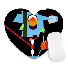 Abstract Composition  Heart Mousepads by Valentinaart