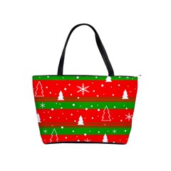 Xmas Pattern Shoulder Handbags by Valentinaart