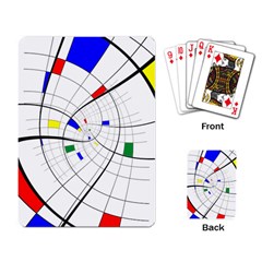 Swirl Grid With Colors Red Blue Green Yellow Spiral Playing Card by designworld65