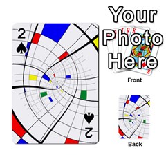 Swirl Grid With Colors Red Blue Green Yellow Spiral Playing Cards 54 Designs 