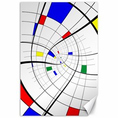 Swirl Grid With Colors Red Blue Green Yellow Spiral Canvas 12  X 18   by designworld65