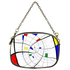 Swirl Grid With Colors Red Blue Green Yellow Spiral Chain Purses (one Side)  by designworld65