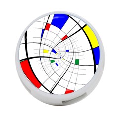 Swirl Grid With Colors Red Blue Green Yellow Spiral 4-port Usb Hub (one Side) by designworld65