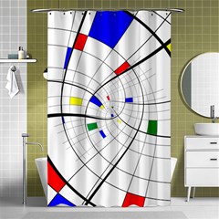 Swirl Grid With Colors Red Blue Green Yellow Spiral Shower Curtain 48  X 72  (small)  by designworld65