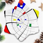 Swirl Grid With Colors Red Blue Green Yellow Spiral Snowflake Ornament (2-Side) Front