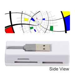 Swirl Grid With Colors Red Blue Green Yellow Spiral Memory Card Reader (stick)  by designworld65