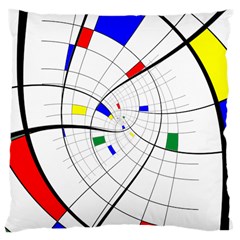 Swirl Grid With Colors Red Blue Green Yellow Spiral Large Cushion Case (two Sides) by designworld65