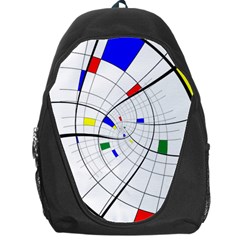 Swirl Grid With Colors Red Blue Green Yellow Spiral Backpack Bag by designworld65