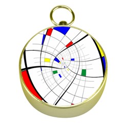 Swirl Grid With Colors Red Blue Green Yellow Spiral Gold Compasses by designworld65