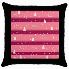 Pink Xmas Throw Pillow Case (black) by Valentinaart