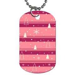 Pink Xmas Dog Tag (two Sides) by Valentinaart