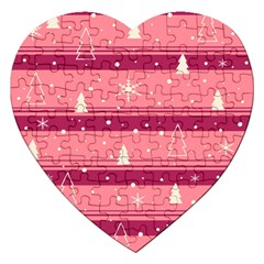 Pink Xmas Jigsaw Puzzle (heart) by Valentinaart