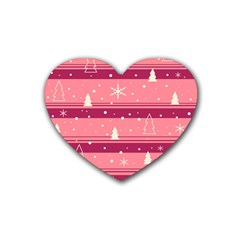 Pink Xmas Heart Coaster (4 Pack)  by Valentinaart