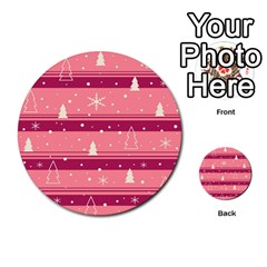 Pink Xmas Multi-purpose Cards (round)  by Valentinaart