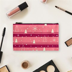 Pink Xmas Cosmetic Bag (small)  by Valentinaart