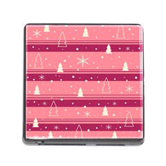 Pink Xmas Memory Card Reader (square) by Valentinaart